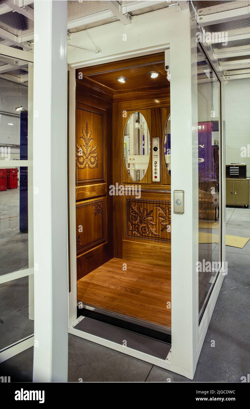 Custom built interior personal elevator Stock Photo Alamy