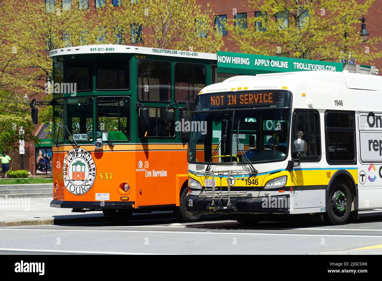 tourist bus, Boston, Massachusetts, USA, North America Stock Photo