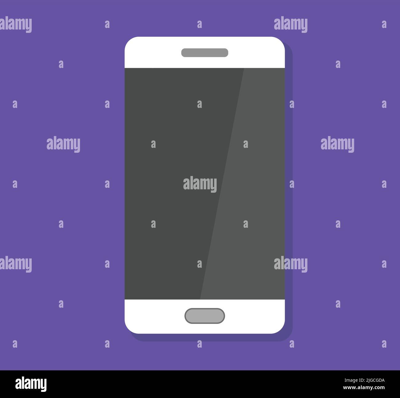 Flat Smartphone Glossy Display Screen Illustration Modern Device Icon Stock Vector