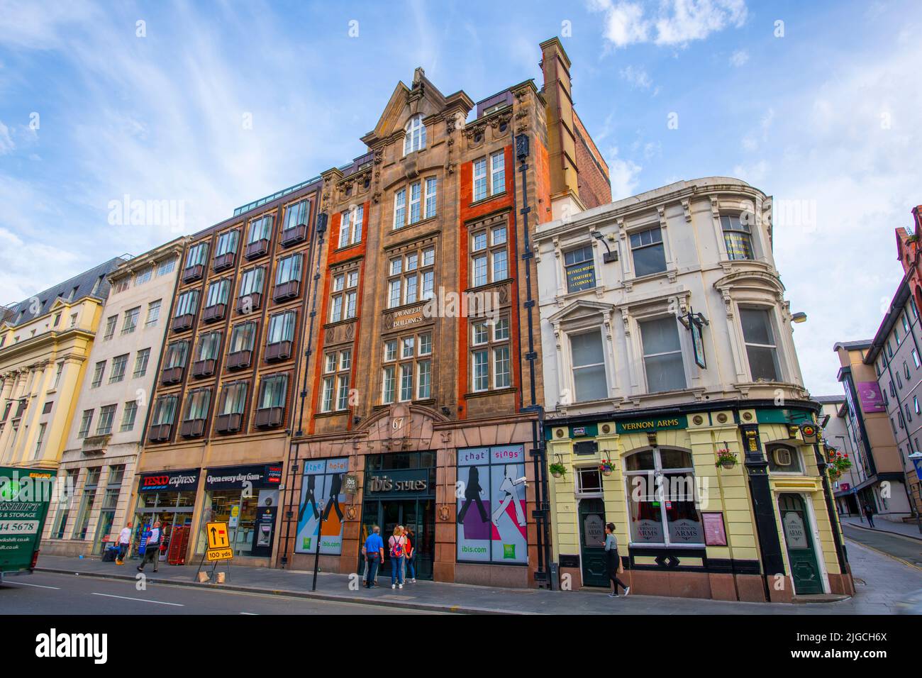 Pioneer Building at 67 Dale Street in city center of Liverpool, Merseyside, UK. Liverpool Maritime Mercantile City is a UNESCO World Heritage Site. Stock Photo