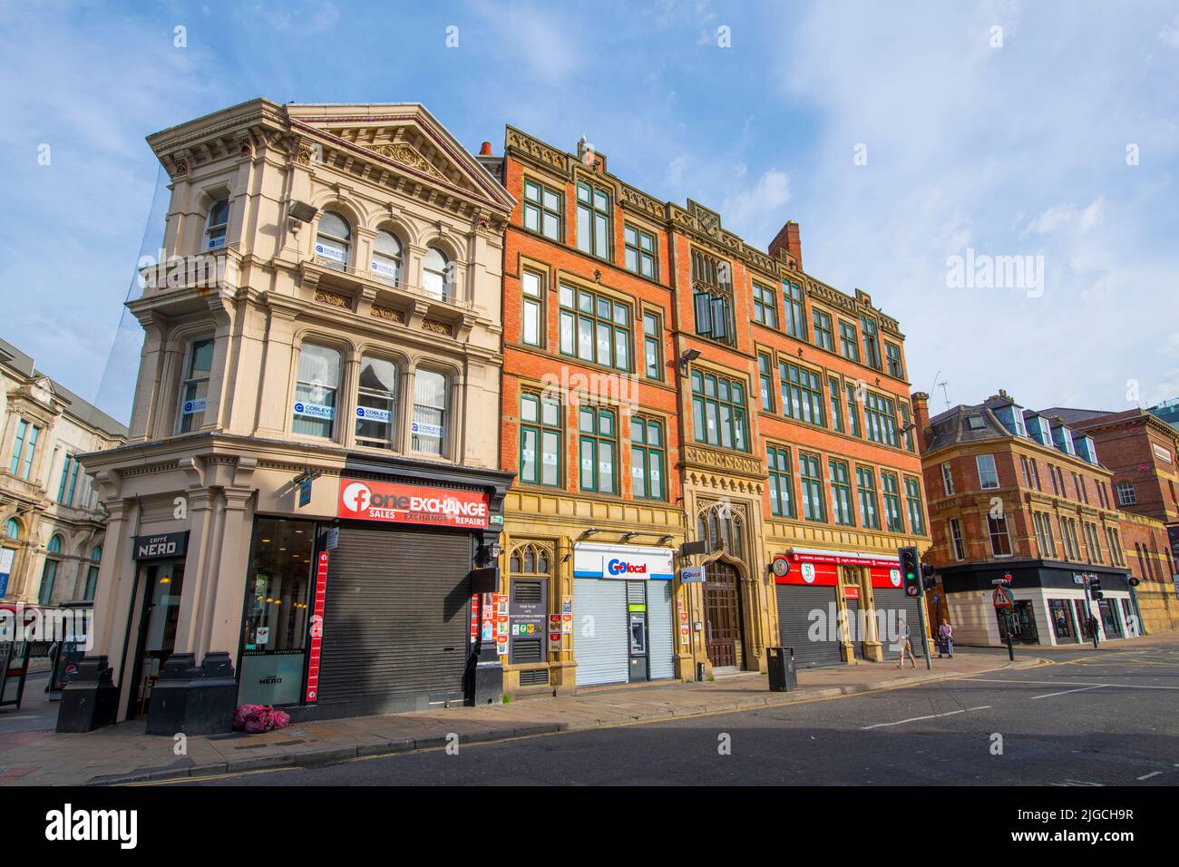 Historic commercial building at 47 Whitechapel in city center of