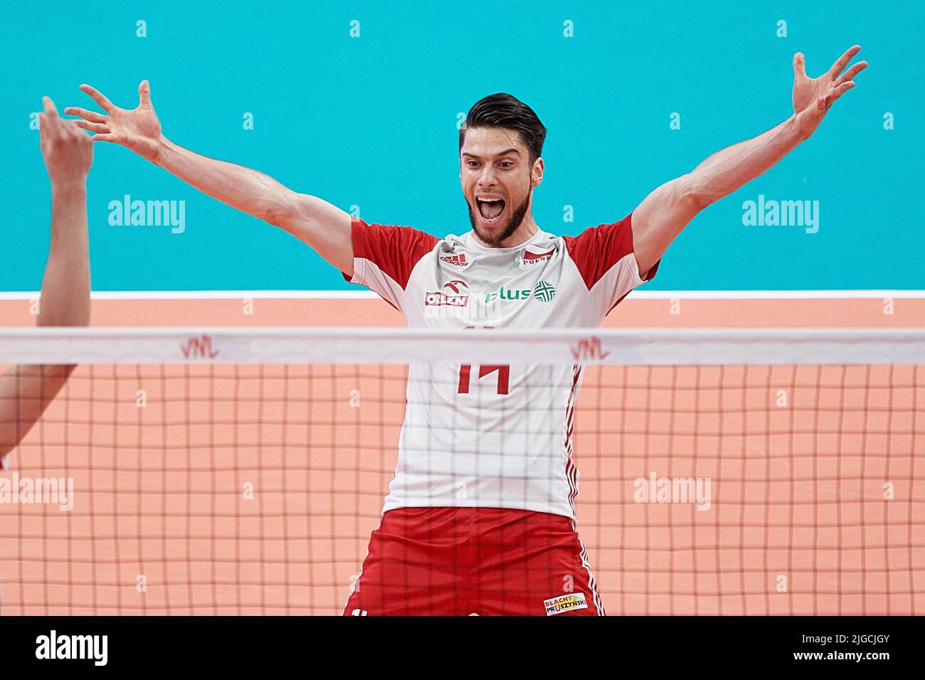Gdansk, Poland. 09th July, 2022. Aleksander Sliwka of Poland during the 2022 men's FIVB Volleyball Nations League match between Poland and the Netherlands in Gdansk, Poland, 09 July 2022. Credit: PAP/Alamy Live News Stock Photo