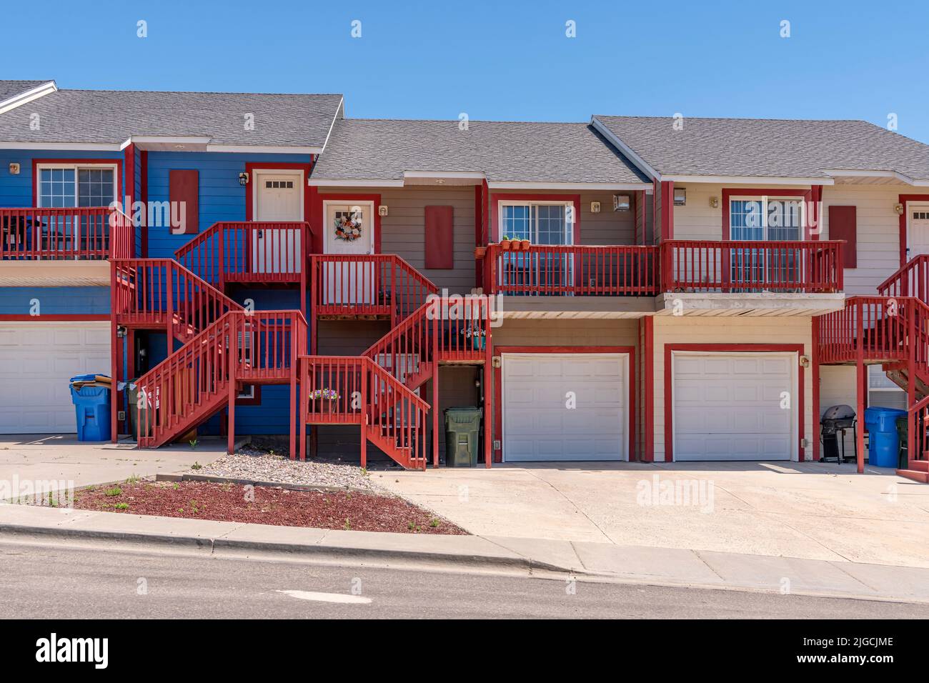 Residential condominiums and neighborhood in a suburb Pocatello Idaho. Stock Photo