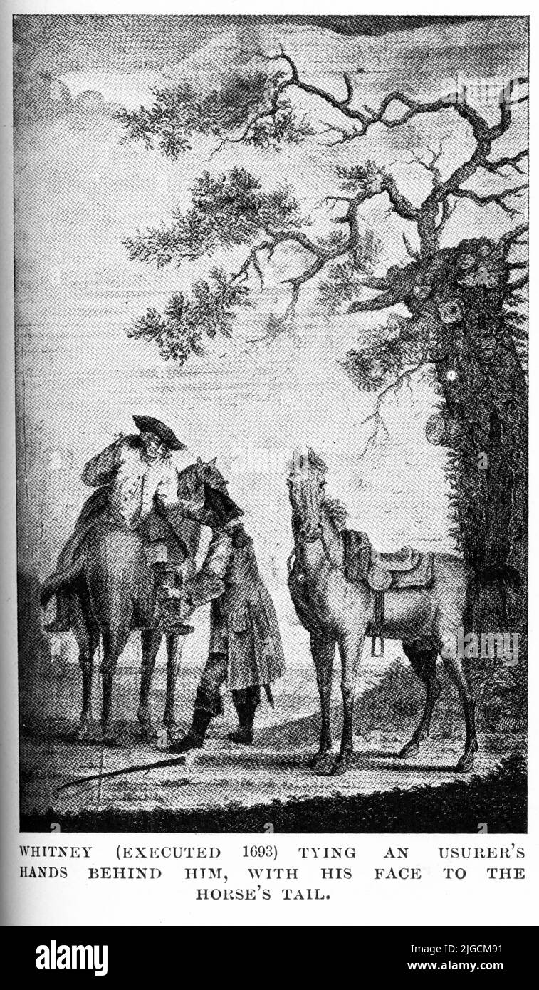 The highwayman Whitney robs a usurer in the late 1600s Stock Photo