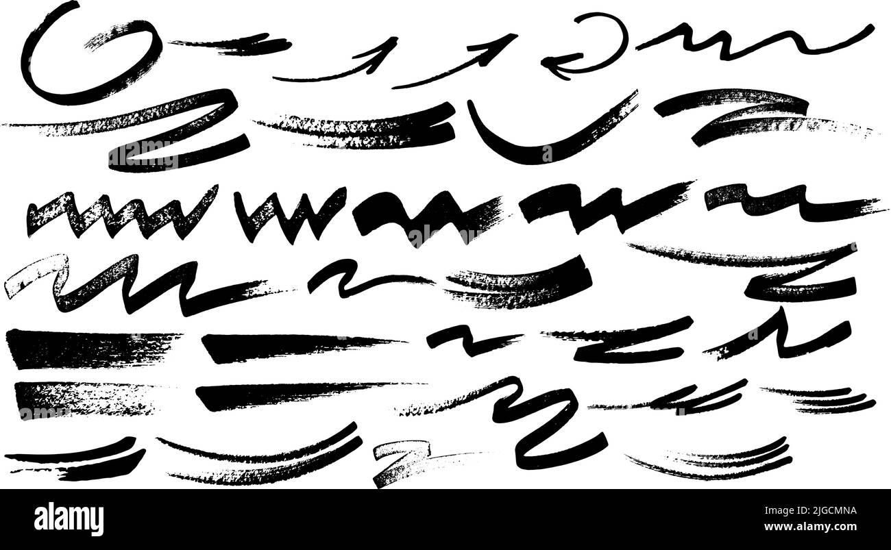 Hand Drawn Doodle Paint Stroke Texture. Scribble Freehand Elements