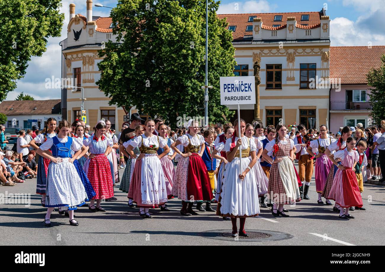 Straznice, Czech Republic - June 25, 2022 International Folklore
