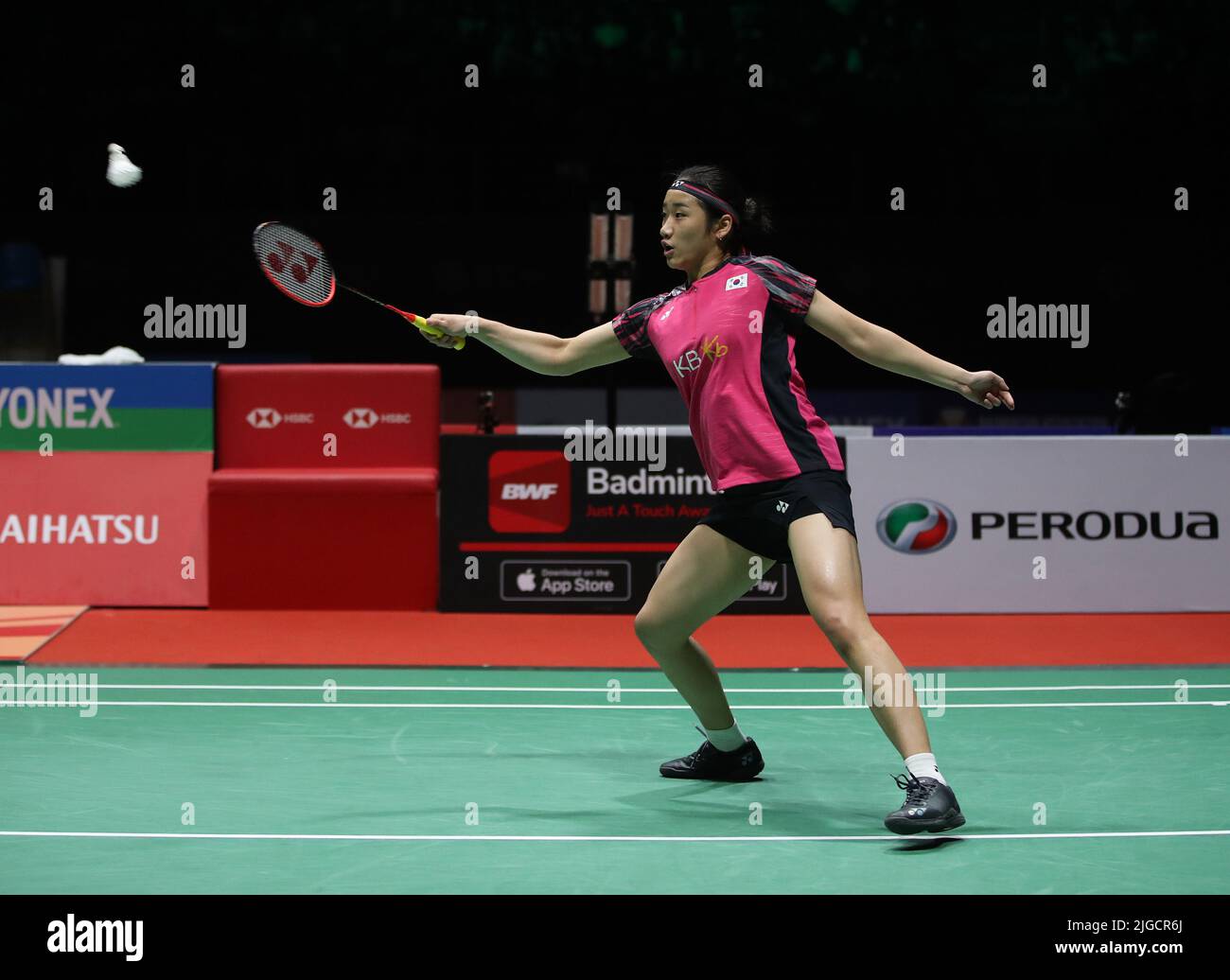 Kuala Lumpur Malaysia 09th July 2022 An Se Young Of Korea Competes Against Ratchanok Intanon Of Thailand During The Women S Single Semi Finals Match Of The Perodua Malaysia Masters 2022 At Axiata Arena