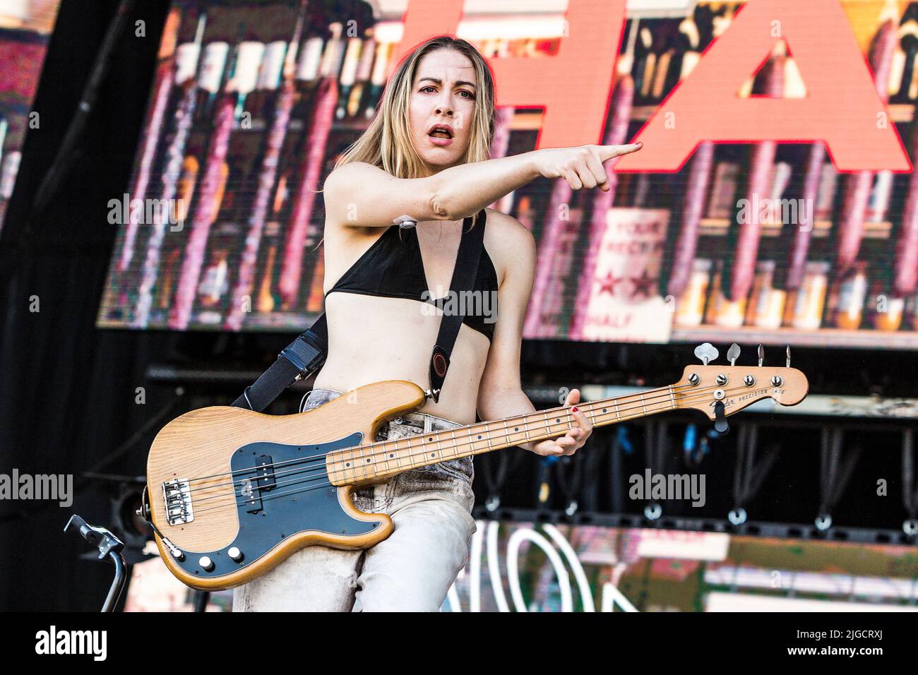 Este Haim of the band Haim performs on stage at MadCool Festival in ...
