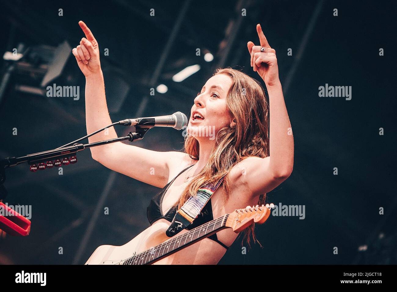 Alana Haim of the band Haim performs on stage at MadCool Festival in ...