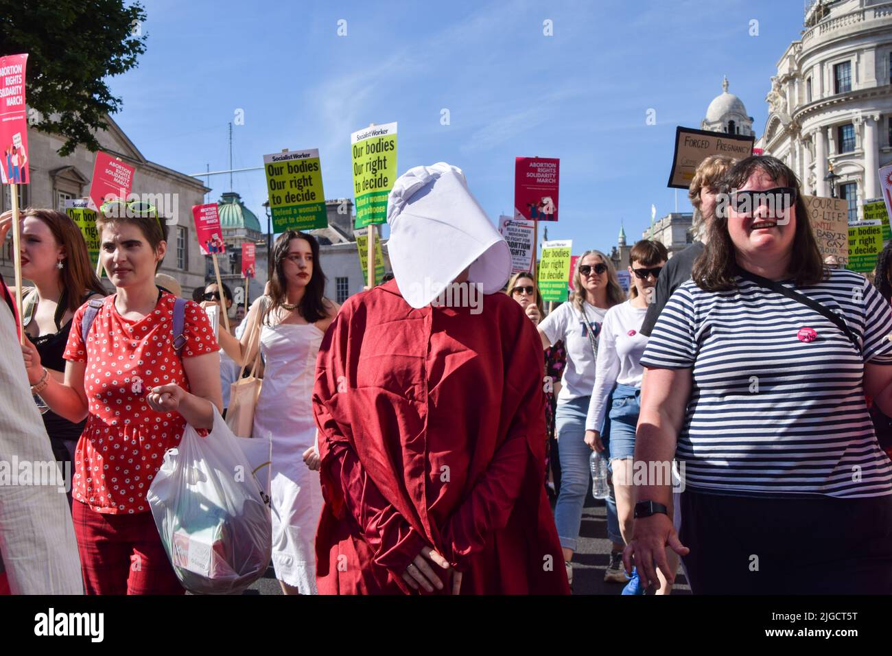 London, UK. 9th July 2022. Protesters in Whitehall. Hundreds of pro