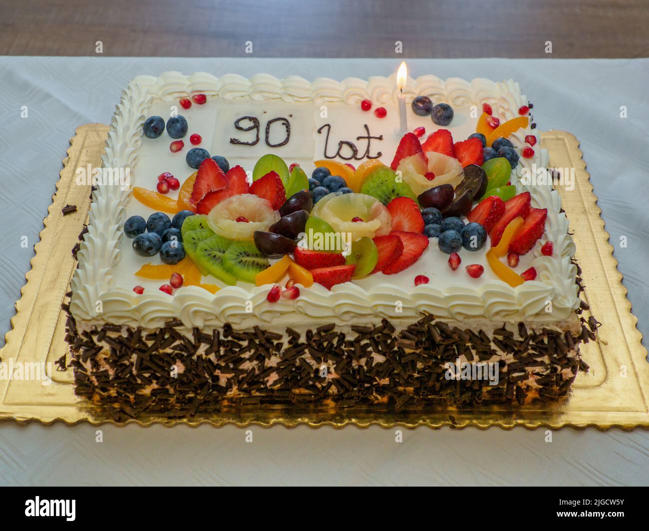 The 100th birthday  celebration cake Stock Photo