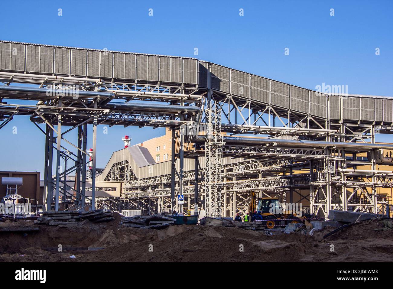 Construction site of the factory or power plant Stock Photo