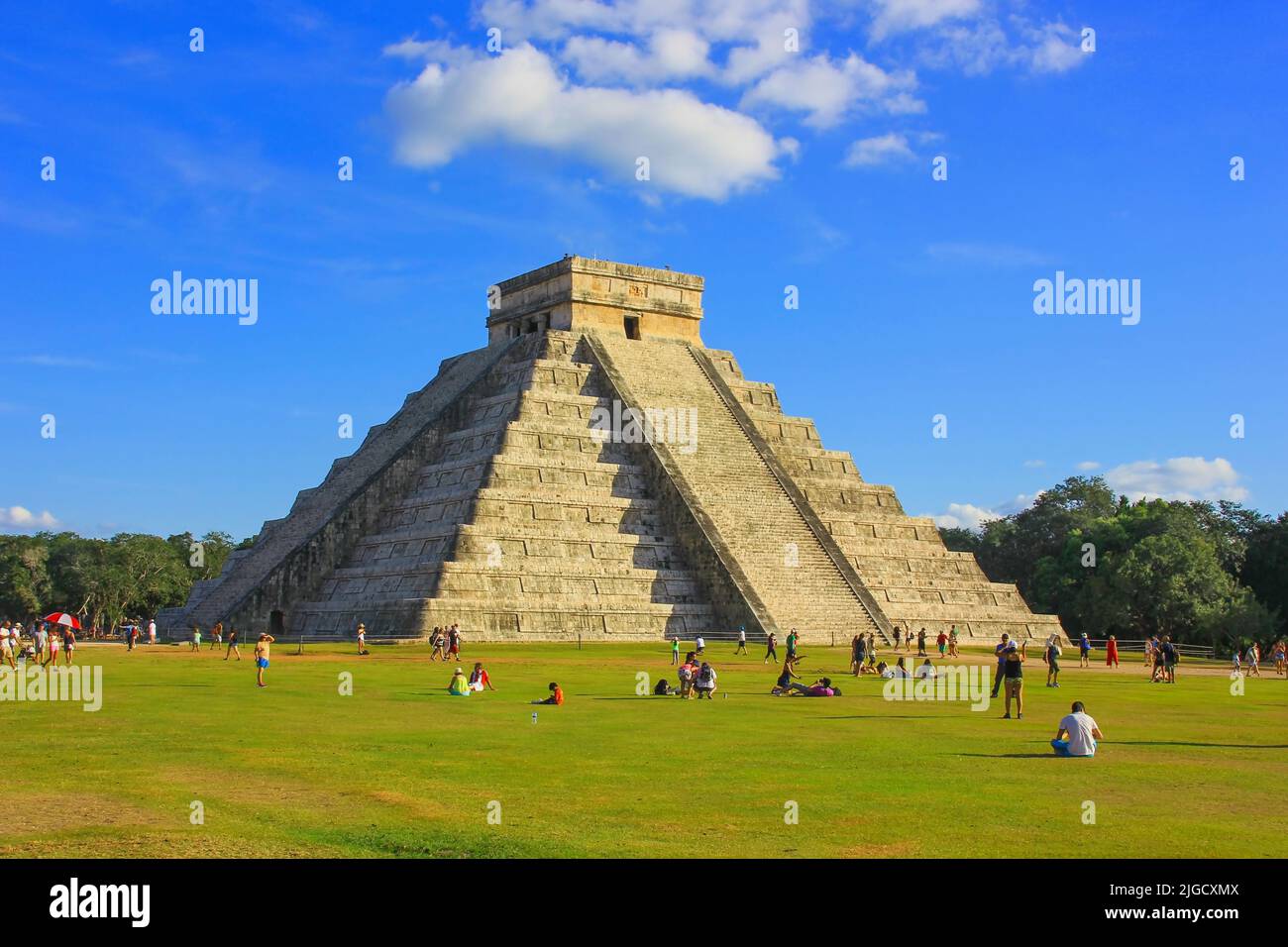 The main ancient Mayan civilization ruin is the Chichen Itza Pyramid or El Castillo castle or Kukulkan Pyramid.Mexico Stock Photo