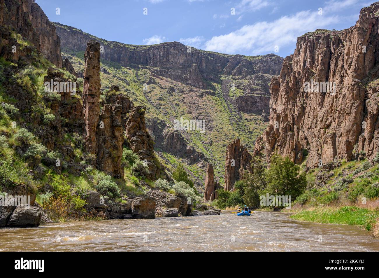 Rafting the Bruneau River in Idaho with Far & Away Adventures. Stock Photo