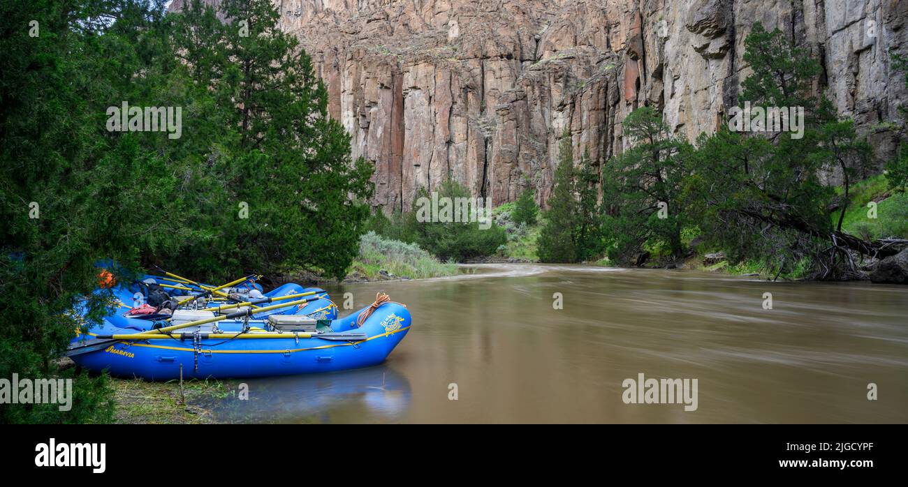 Rafting the Bruneau River in Idaho with Far & Away Adventures. Stock Photo