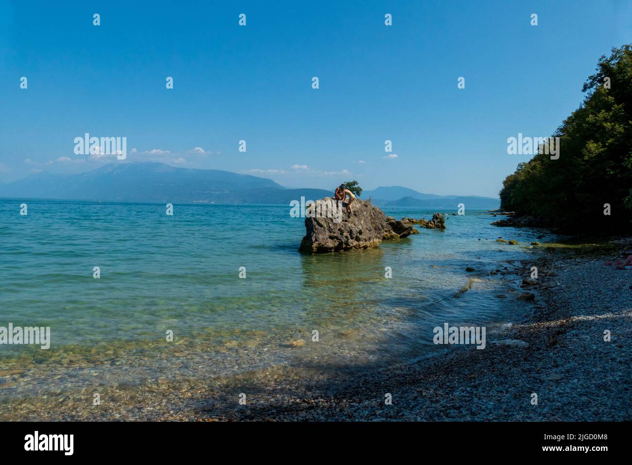 Naturschutzgebiet Pisenze Lacuale Bucht von Manerba im Gardasee Stock Photo
