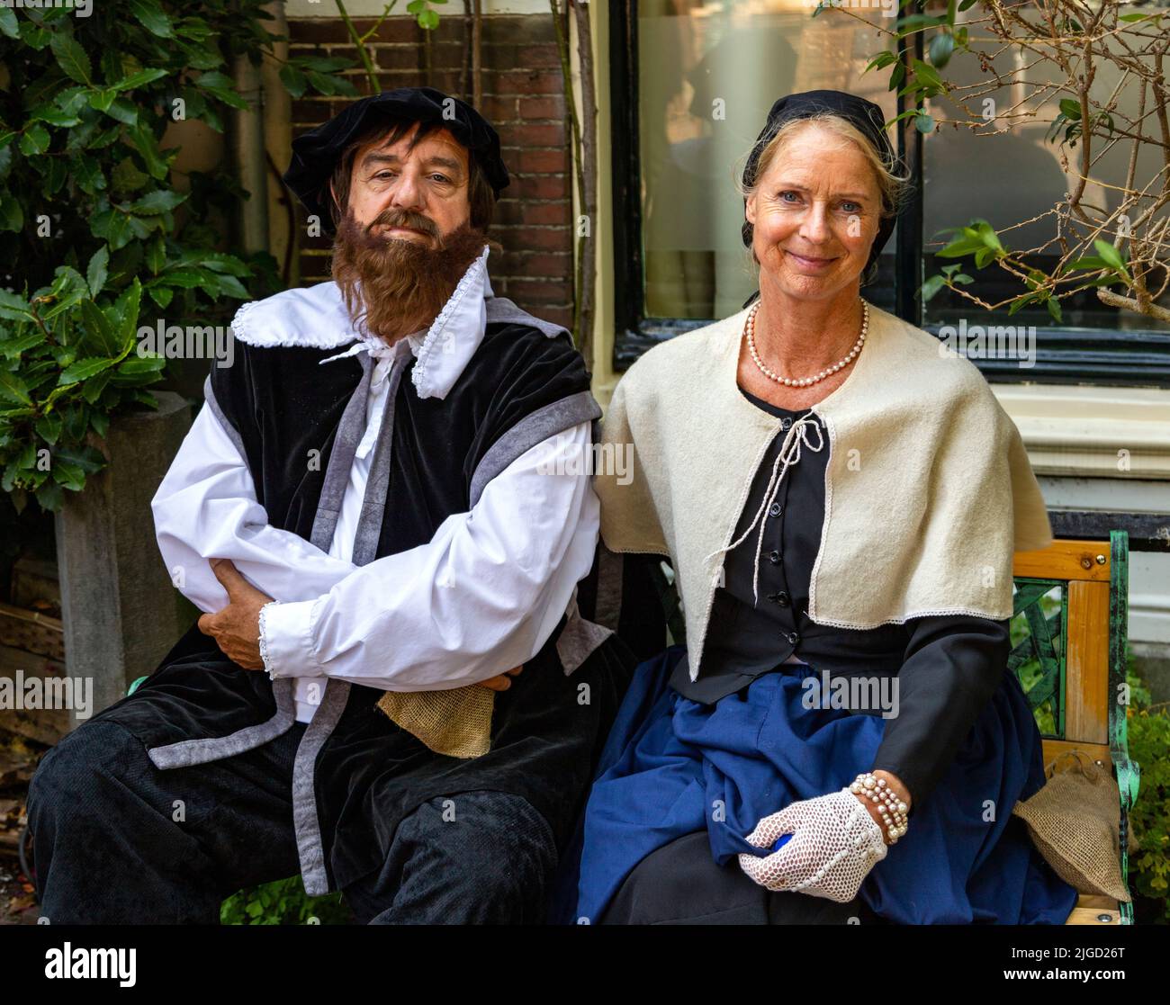 Reenactment festival of Rembrandt van Rijn, his paintings and era, Leiden, South Holland, Netherlands. Stock Photo