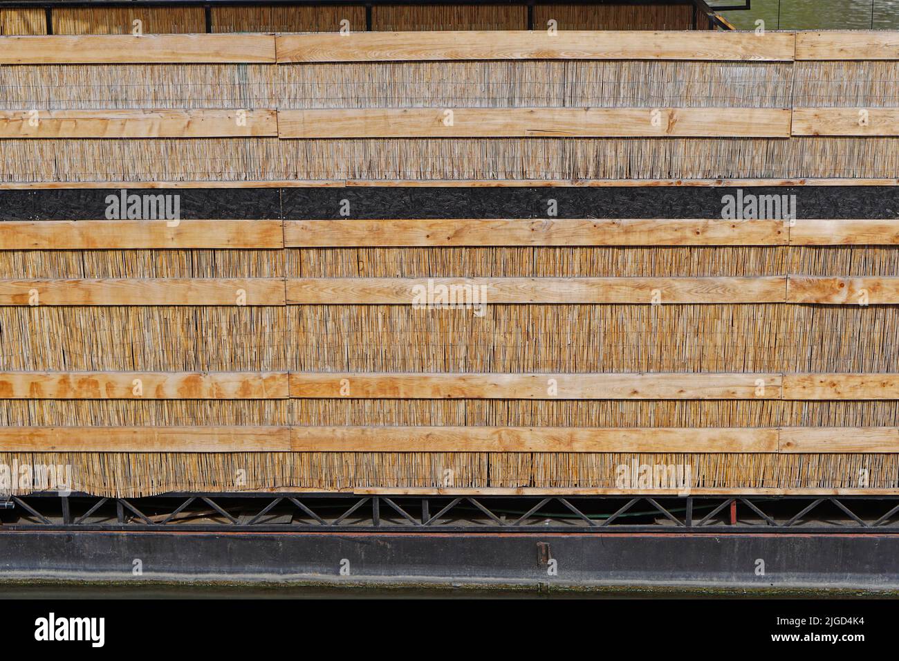 Many layers of press reed material roof structure Stock Photo Alamy