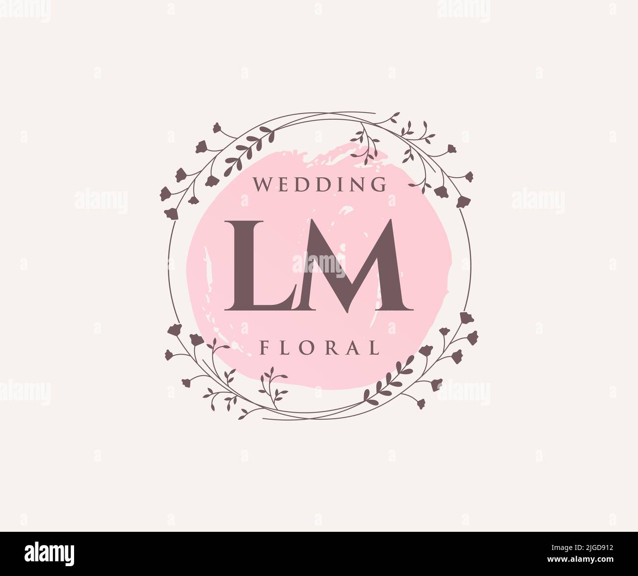 LM Initials letter Wedding monogram logos template, hand drawn modern ...