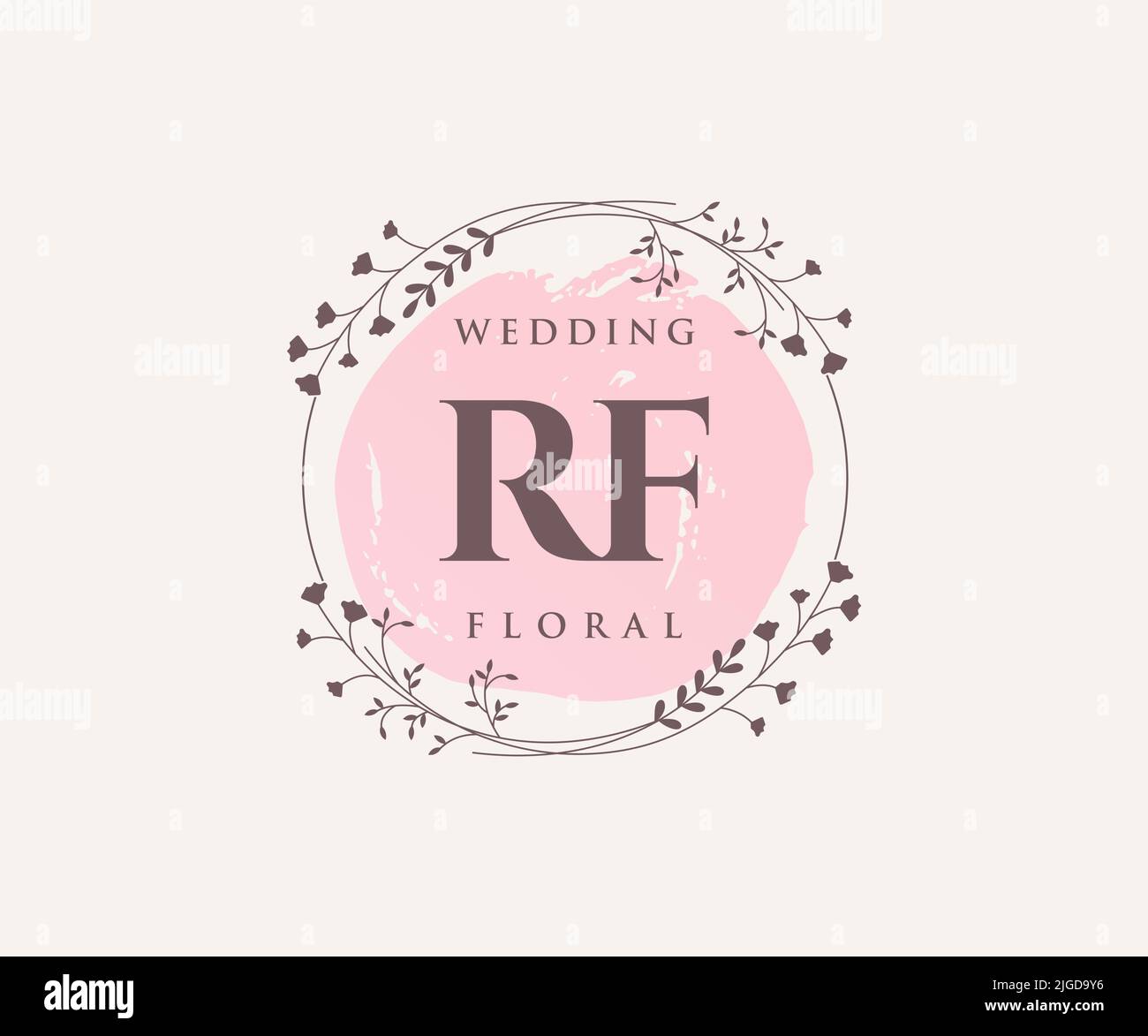 RF Initials letter Wedding monogram logos template, hand drawn modern ...