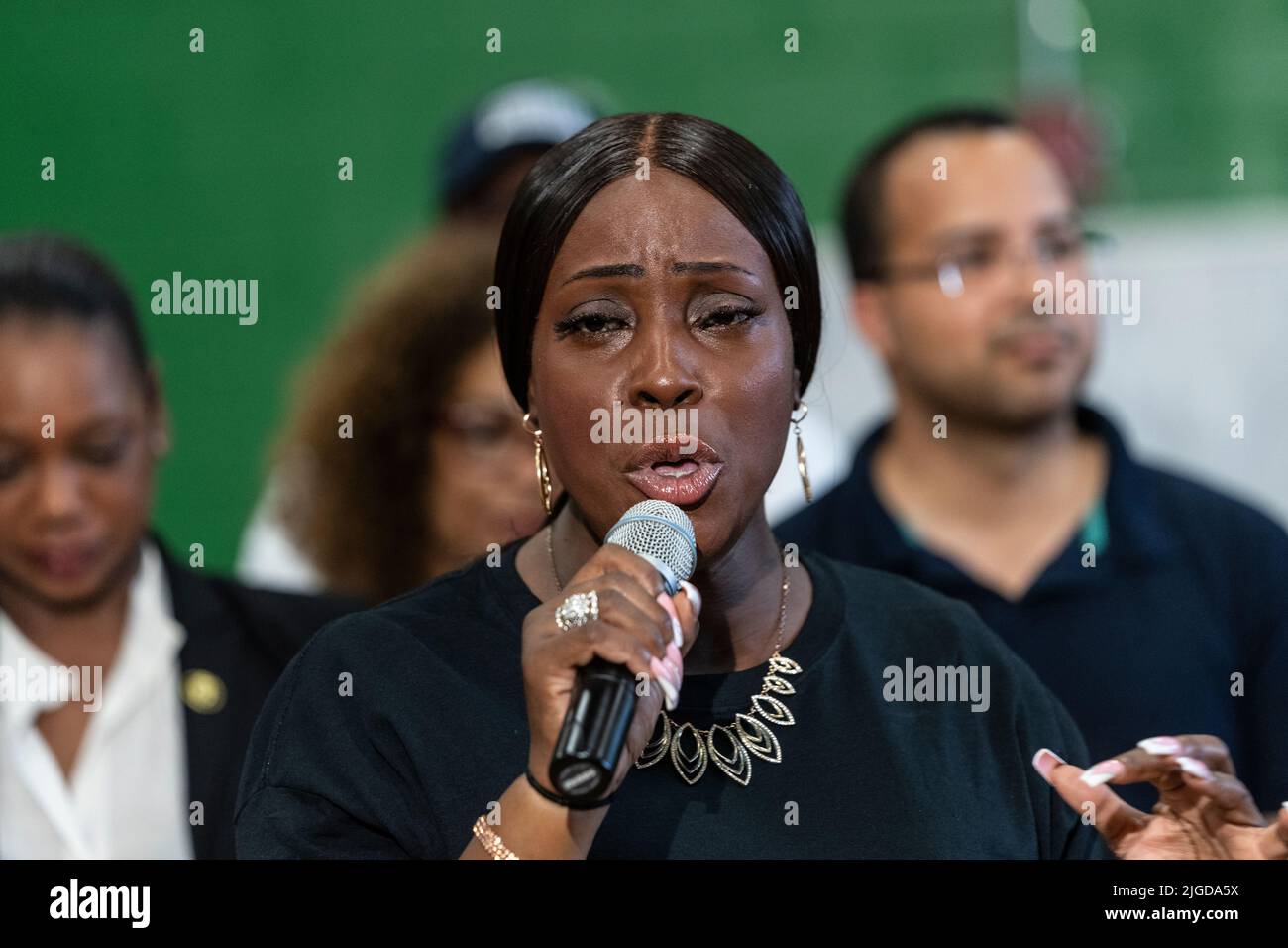 New York, NY - July 9, 2022: Vanessa Gibson speaks during Mayor Eric ...