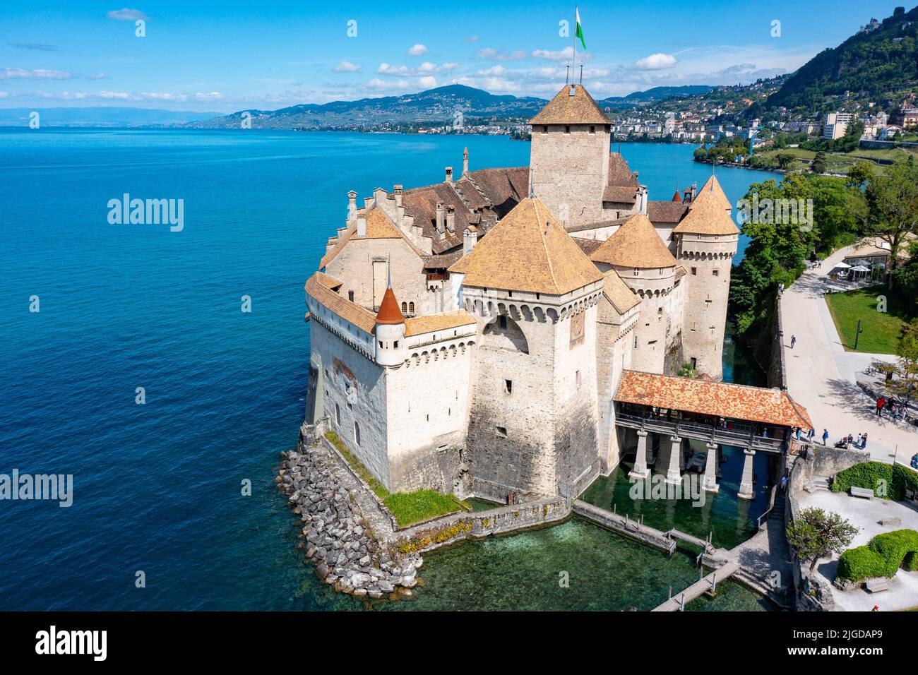 Chillon Castle, Château de Chillon, Veytaux, Switzerland Stock Photo ...