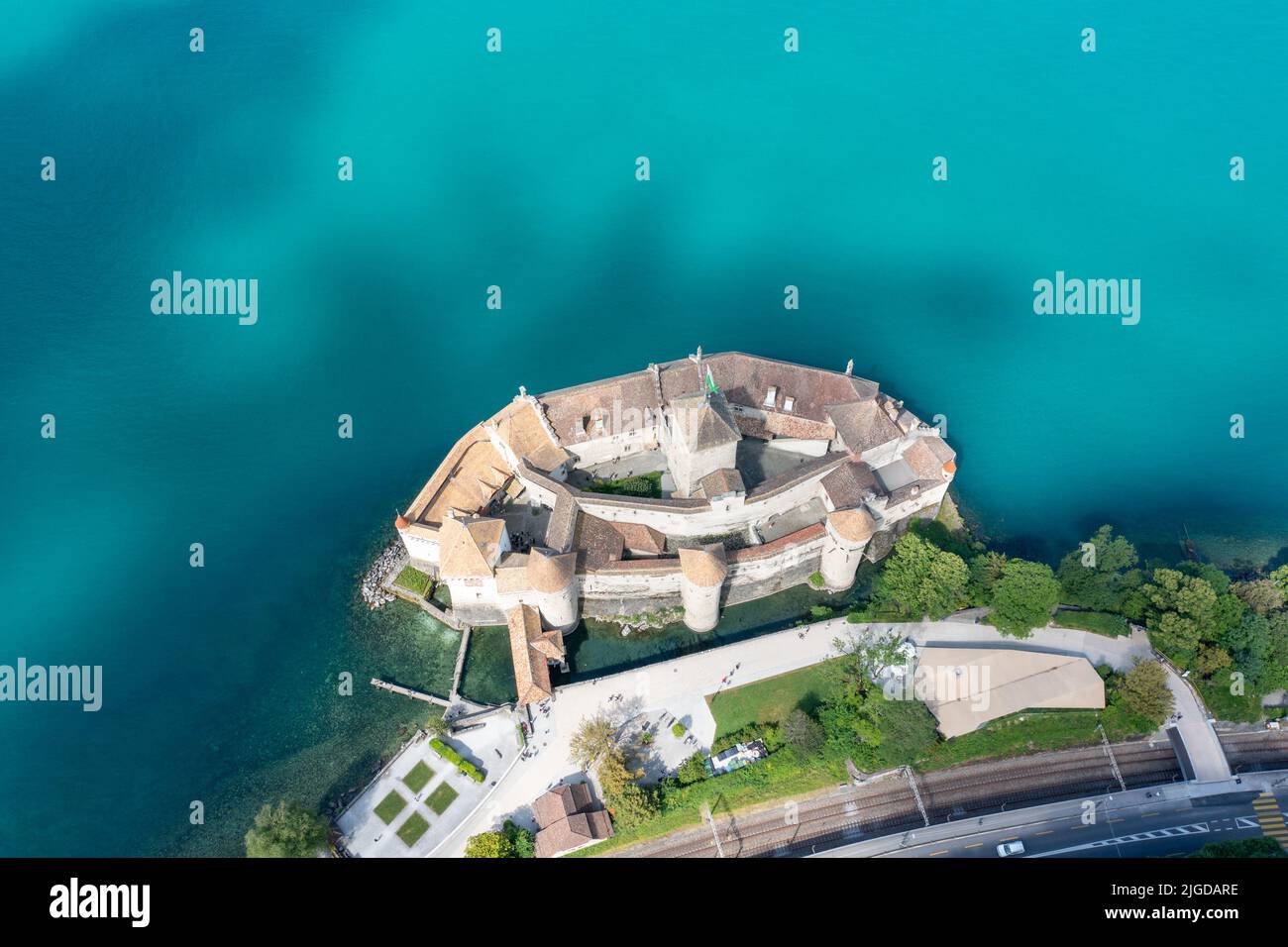 Chillon Castle, Château de Chillon, Veytaux, Switzerland Stock Photo