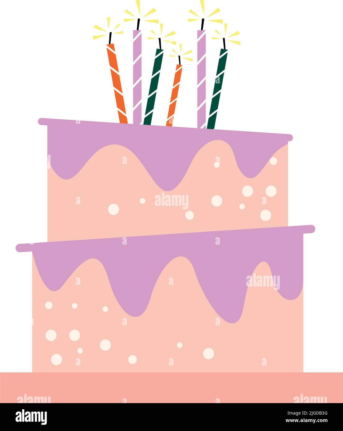 birthday cake with candles Stock Vector Image & Art - Alamy