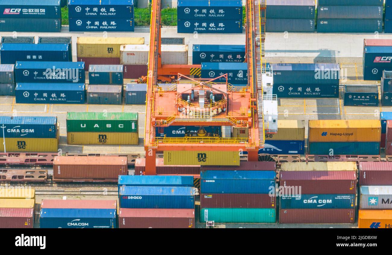 NANTONG, CHINA - JULY 10, 2022 - Heavy lifting equipment lifts ...