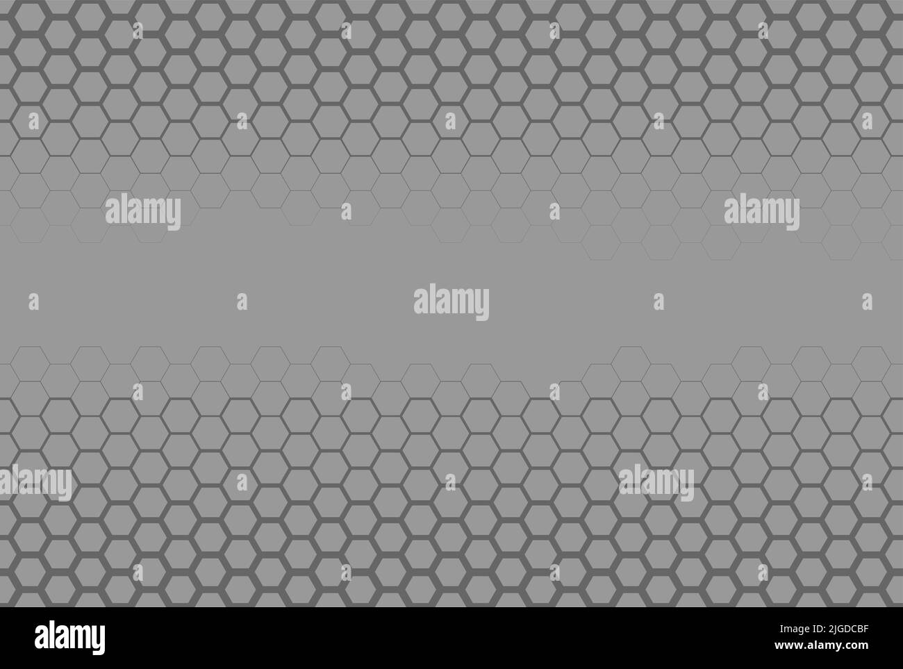 Abstract geometric background. Hexagonal cells are gray with a copy space. Hexagons of different line thickness Stock Photo