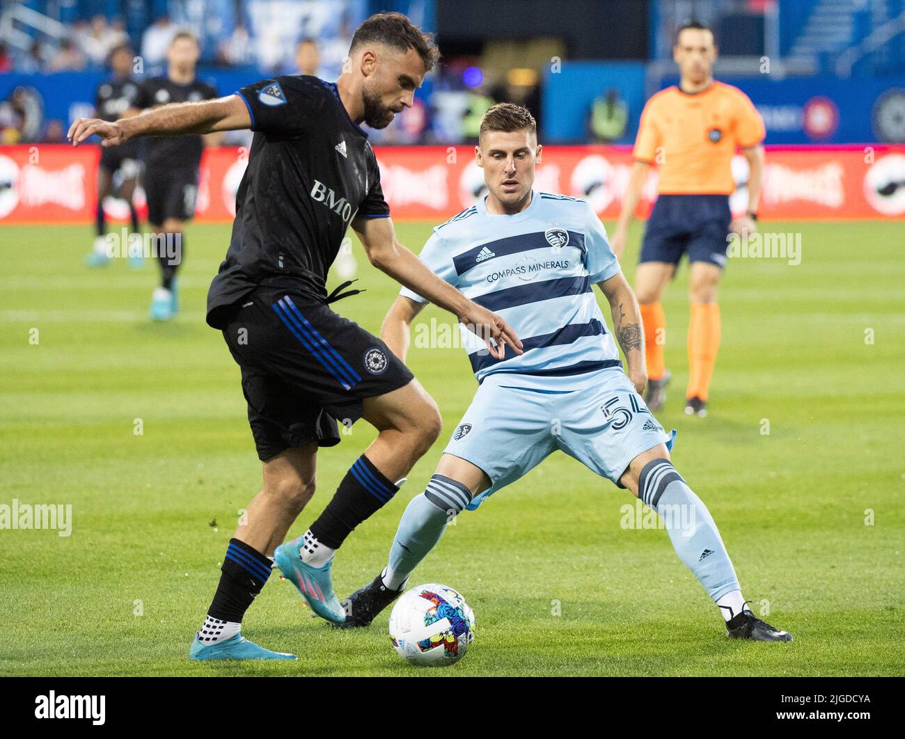 CF Montreal's Rudy Camacho, left, challenges Sporting KC's Remi Walter ...