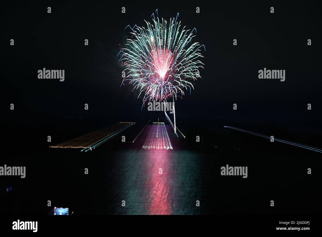 Spectacular Fireworks at Shoreline Park, Mountain View Stock Photo Alamy