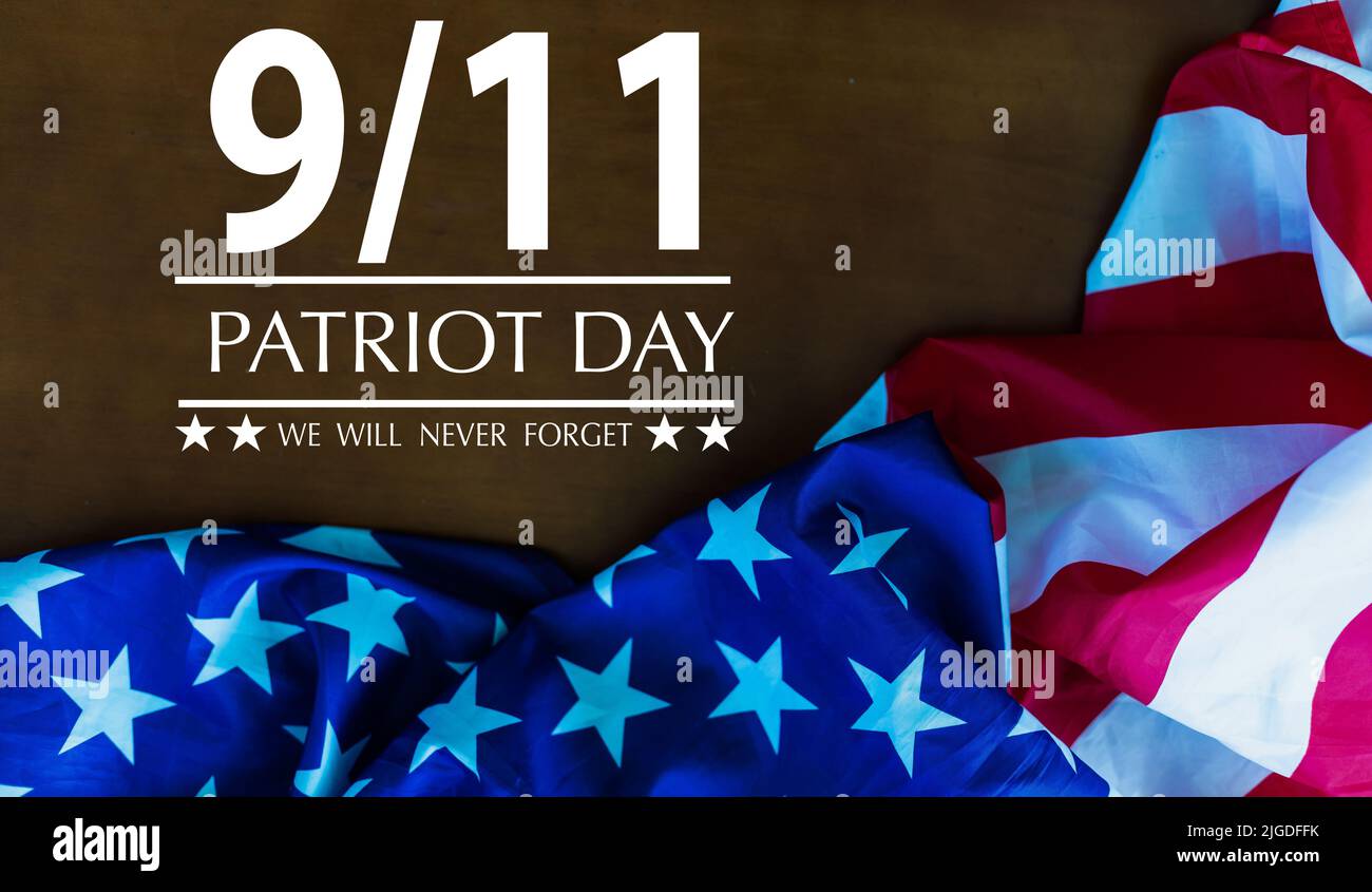 9.11 memorial banner with realistic American flag 9.11 memorial banner ...