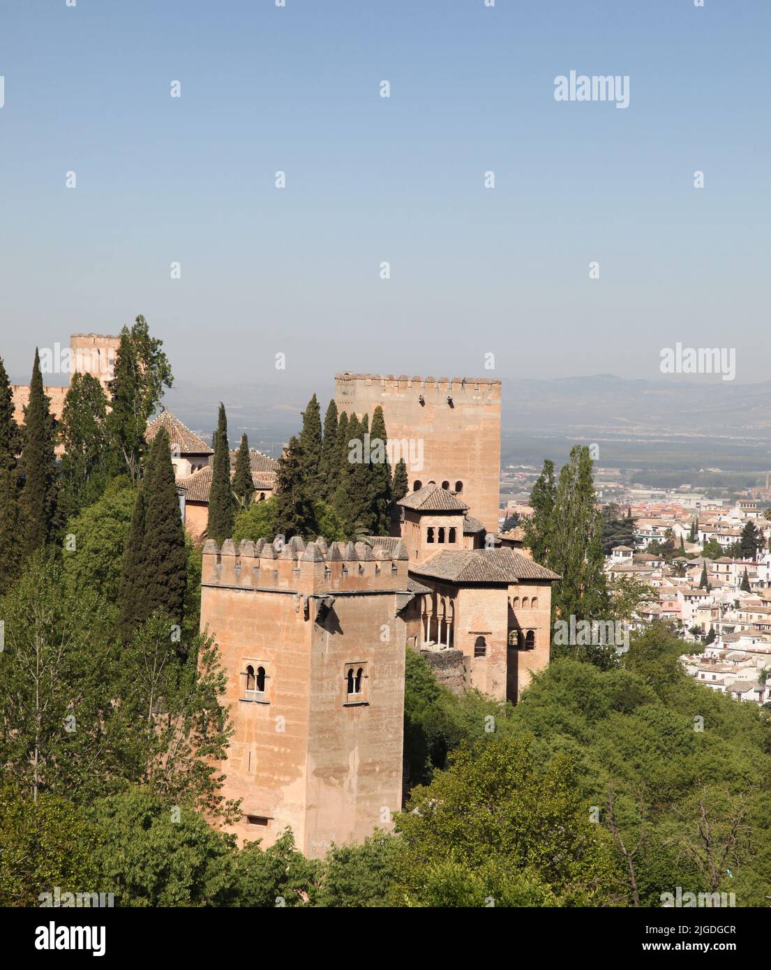 View of Alhambra Castle, Granada, Spain. Stock Photo