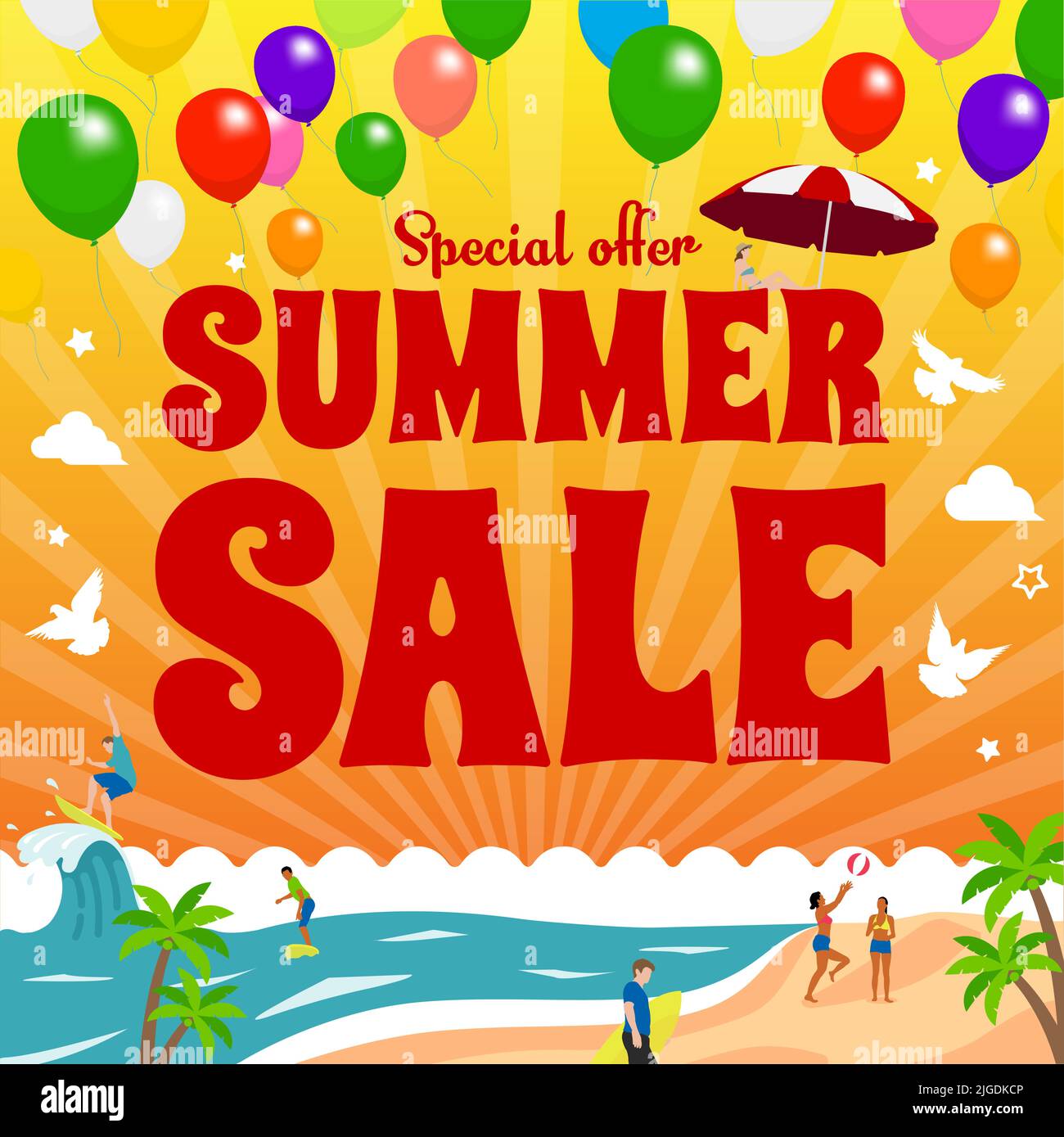 Summer sale vector banner illustration Stock Vector Image & Art Alamy