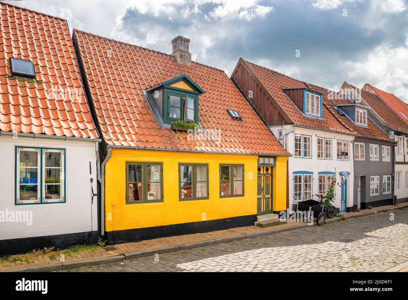 Aabenraa, Denmark; July 6, 2022 Old traditional Danish houses