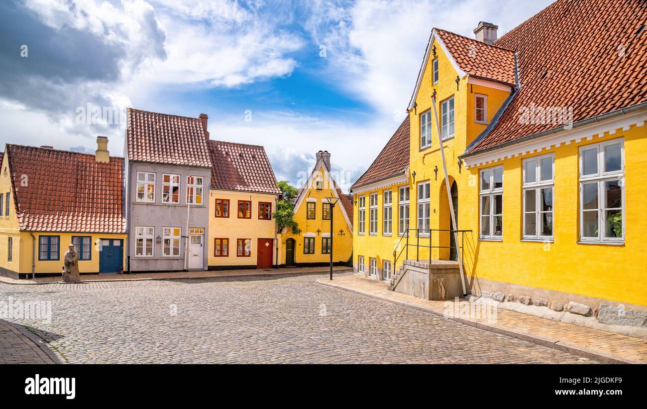 Aabenraa, Denmark; July 6, 2022 Old traditional Danish houses