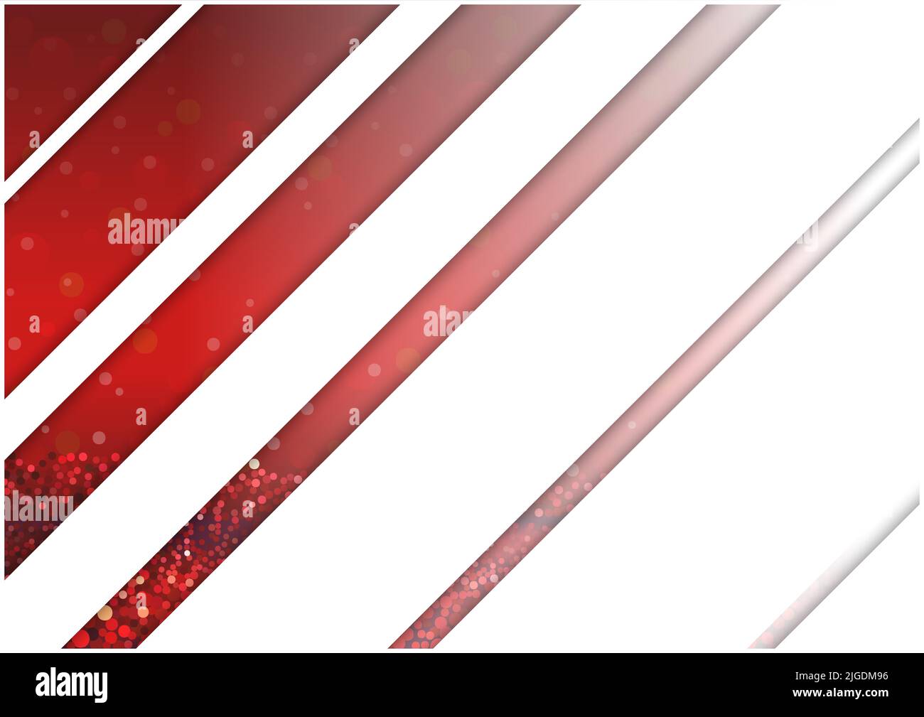 Background with Abstract Red Glitter Grain and White Diagonal Stripes