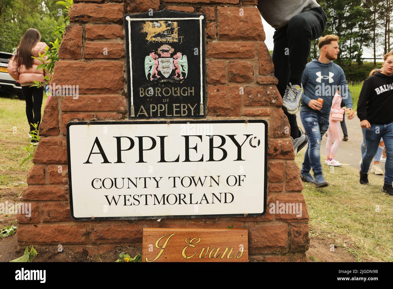 Appleby Street Sign, Appleby Horse Fair, Appleby in Westmorland, Cumbria Stock Photo