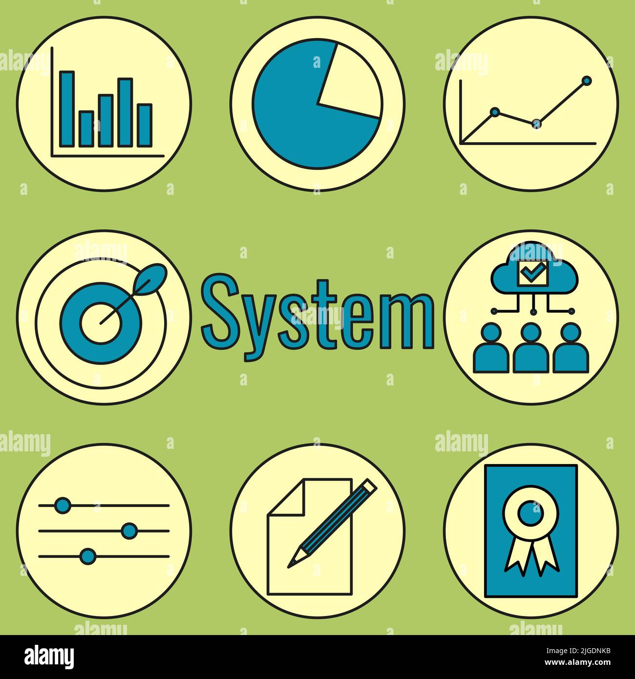 LMS Icon Set. Learning Management System. Color Illustration For ...