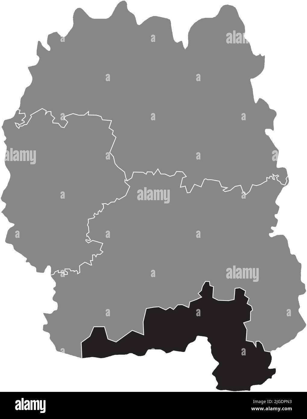 Locator map of the BERDYCHIV RAION, ZHYTOMYR OBLAST Stock Vector