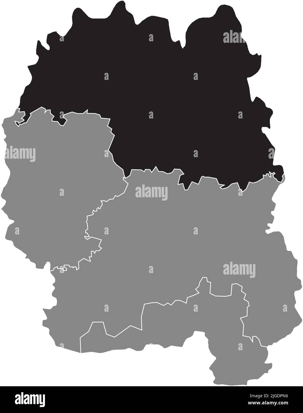 Locator map of the KOROSTEN RAION, ZHYTOMYR OBLAST Stock Vector