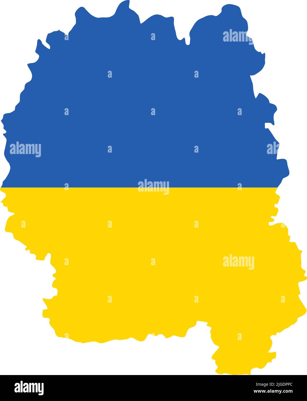 Flag map of the ZHYTOMYR OBLAST, UKRAINE Stock Vector