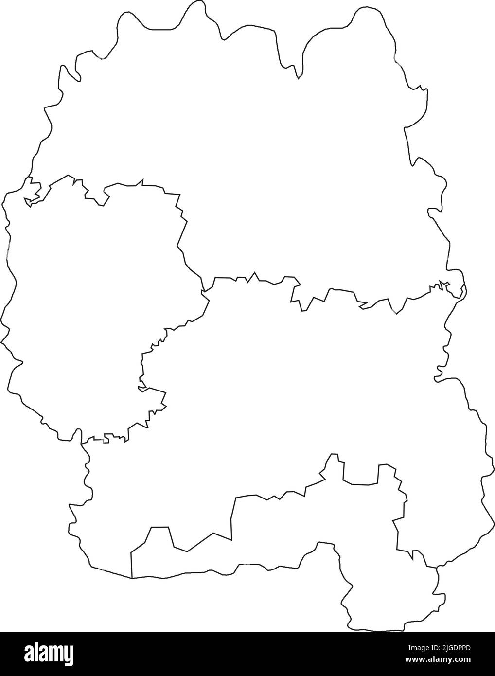 White map of raions of the ZHYTOMYR OBLAST, UKRAINE Stock Vector