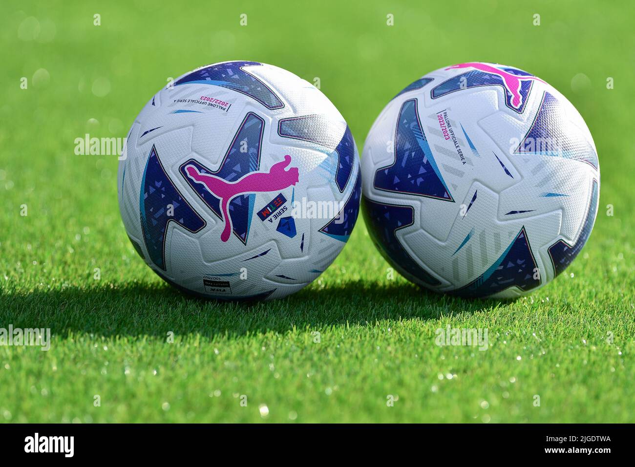 Official balls Puma Serie A 2022/2023 during the Other First training  session of Empoli FC on July 09, 2022 at the Sussidiario in Empoli, Italy  (Photo by Lisa Guglielmi/LiveMedia/Sipa USA Stock Photo -
