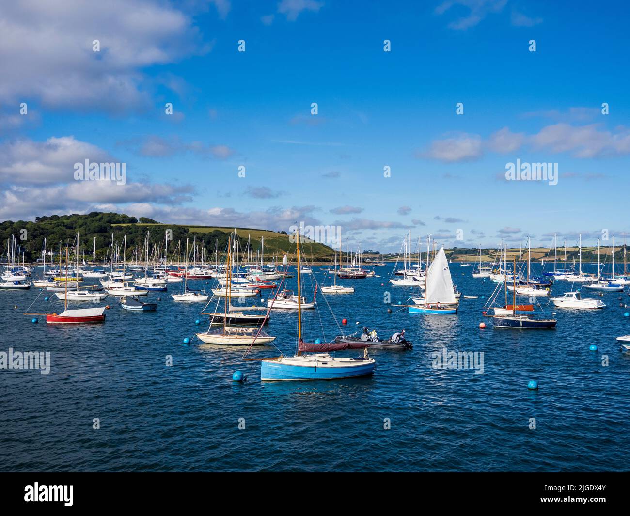 River Falmouth and Falmouth Harbour, Falmouth, Cornwall, England, UK, GB. Stock Photo