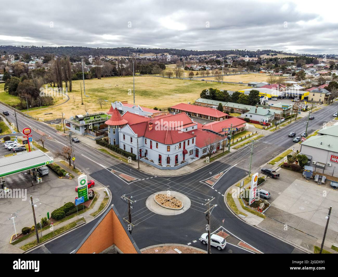 Aerial View of the town Armidale, NSW, 2340, Australia, with beautiful