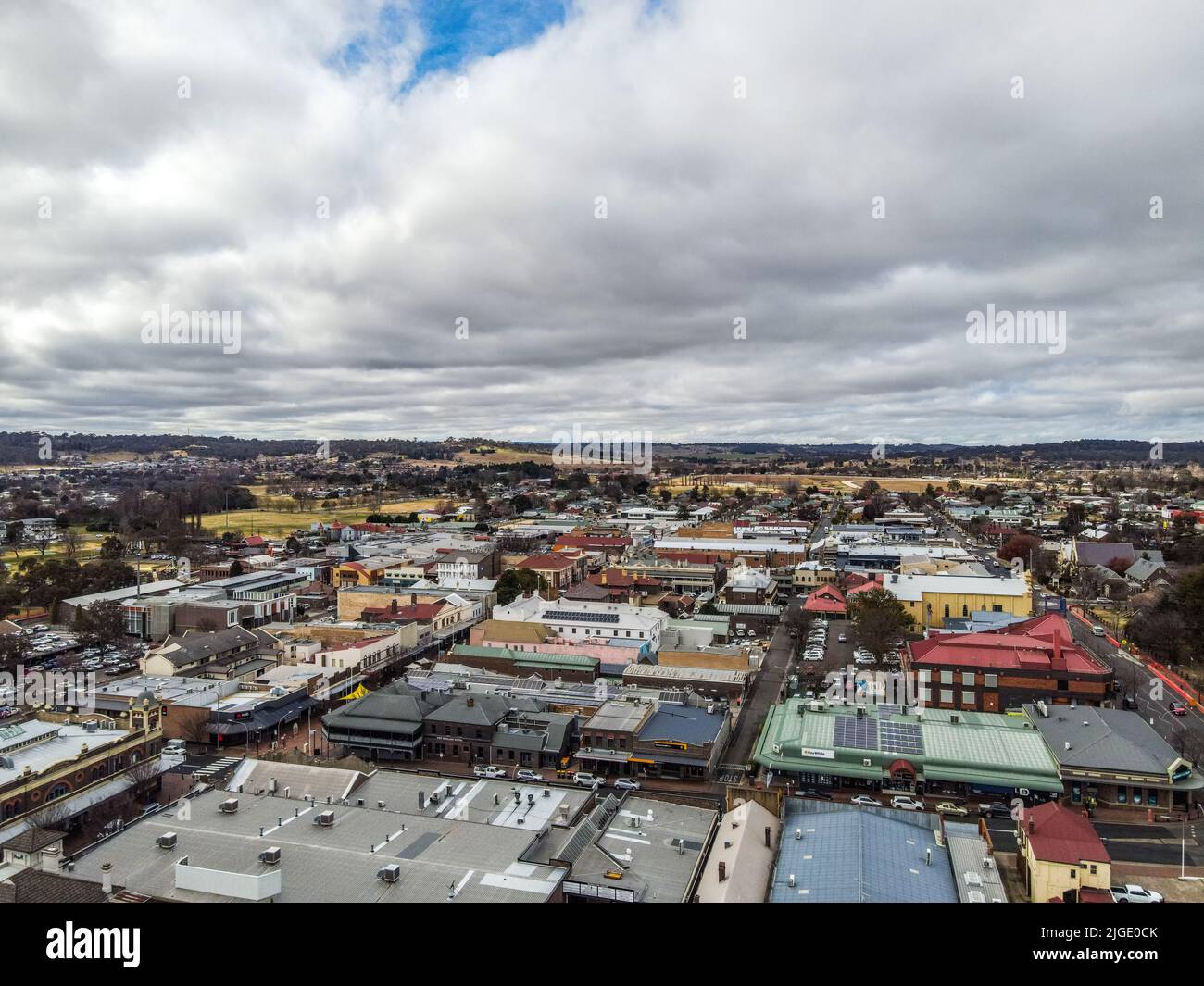 Aerial View of the town Armidale, NSW, 2340, Australia, with beautiful