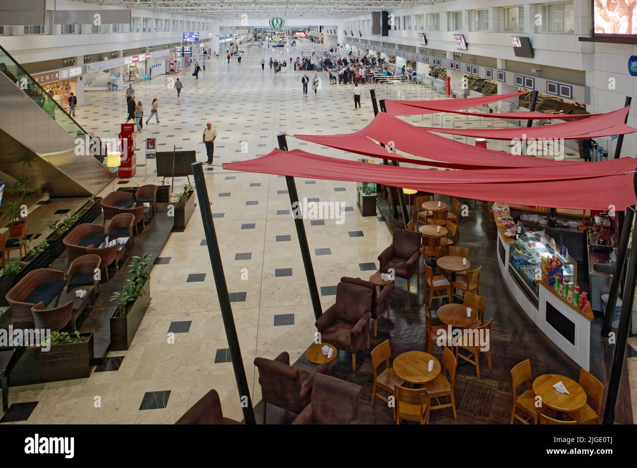 Small cafe in the passenger terminal of Antalya airport, Antalya, Turkey Stock Photo