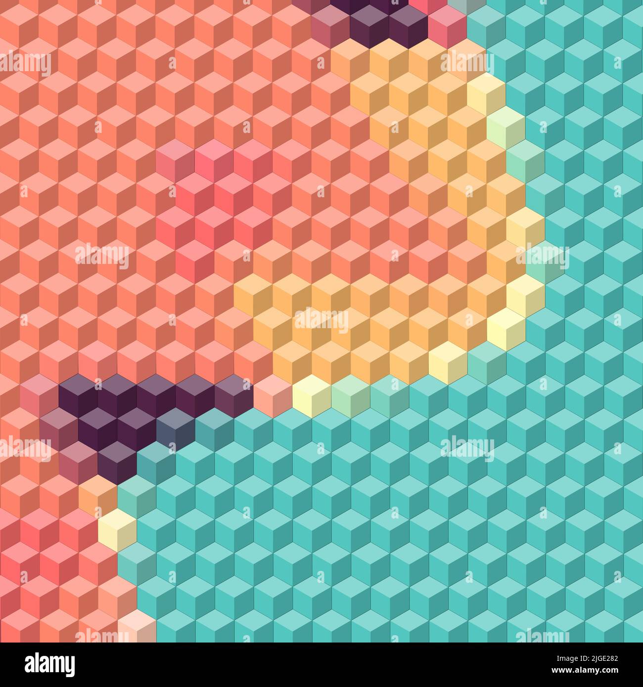 Illustration of Colorful isometric 3D cube with abstract multicolor ...